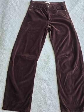 Warp + Weft Barrel Brown Velvet Pants SAMPLE